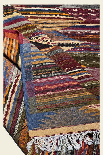 KILIM MOROCCAN RUG - KL107 - 5'4" X 8'3" Dar Bouchaib Marrakech Carpets Rugs Of Morocco