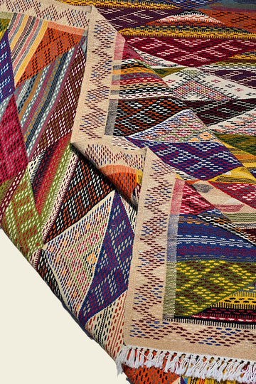 KILIM MOROCCAN RUG - KL108 - 4'11" X 8'1" Dar Bouchaib Marrakech Carpets Rugs Of Morocco