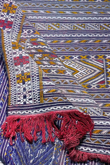 MOROCCAN KILIM RUG - KL117 - 5'4" X 7'0" Dar Bouchaib Marrakech Carpets Rugs Of Morocco