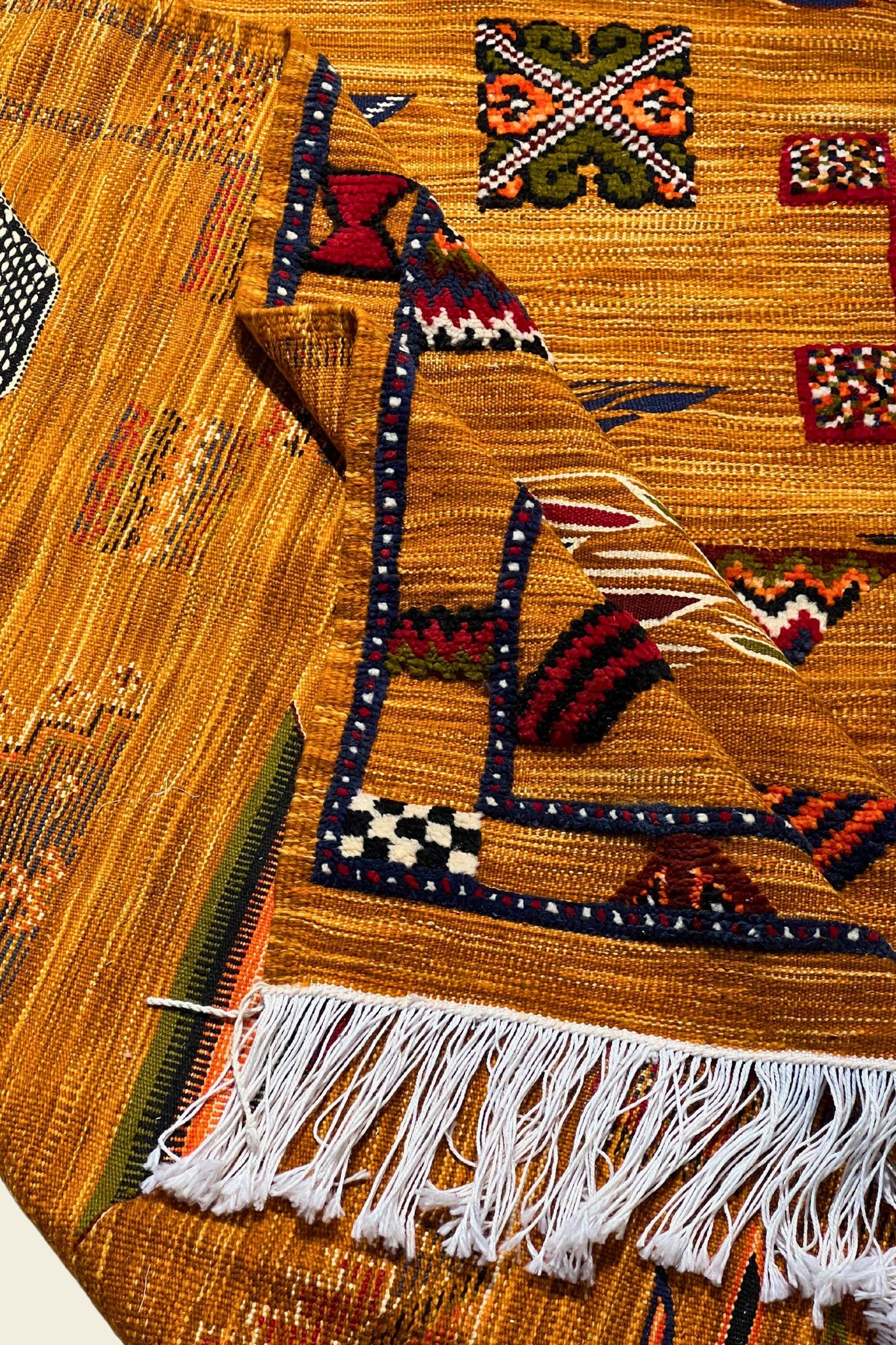KILIM MOROCCAN RUG - KL112 - 5'0" X 8'10" Dar Bouchaib Marrakech Carpets Rugs Of Morocco