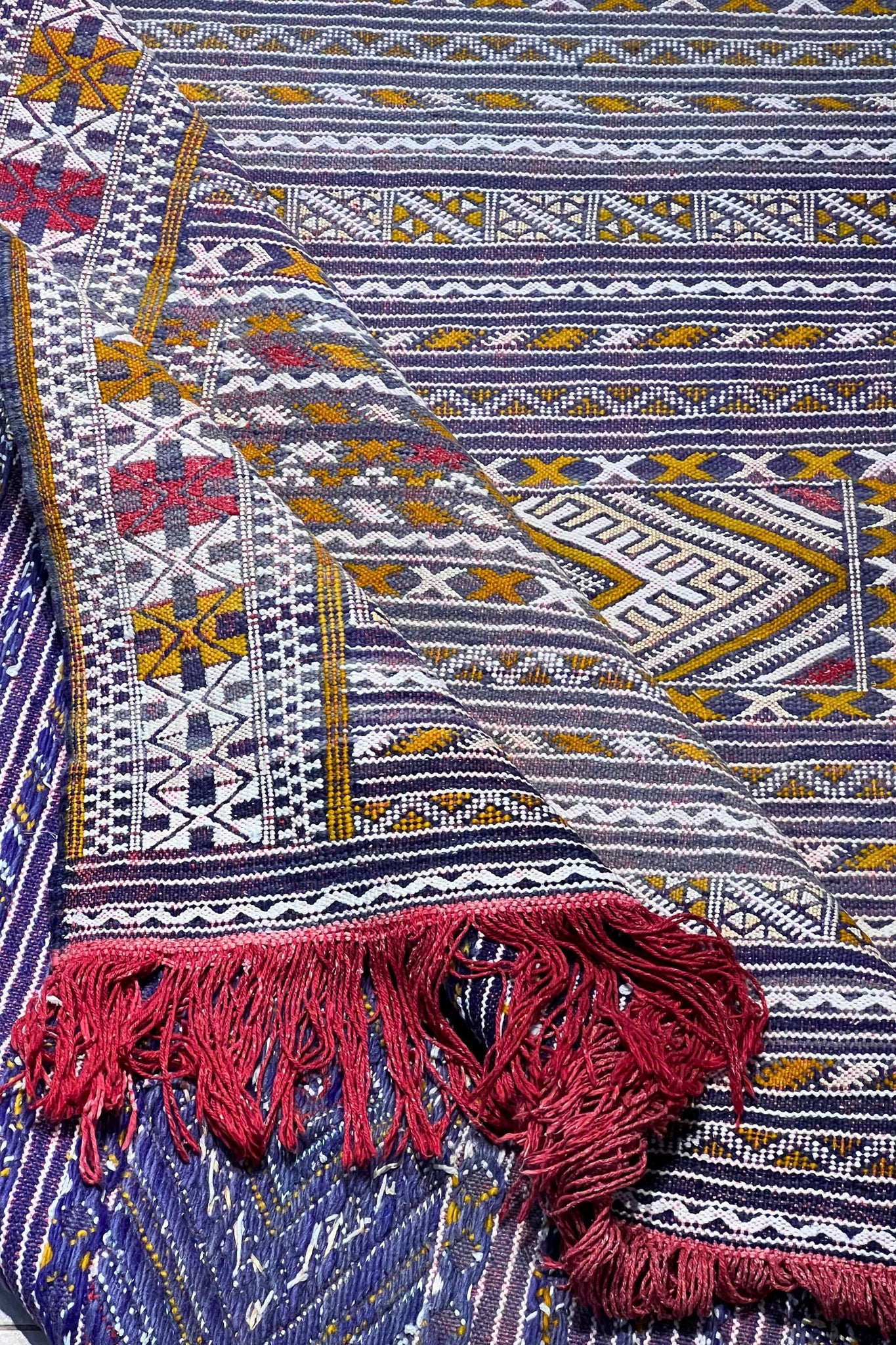 MOROCCAN KILIM RUG - KL117 - 5'4" X 7'0" Dar Bouchaib Marrakech Carpets Rugs Of Morocco