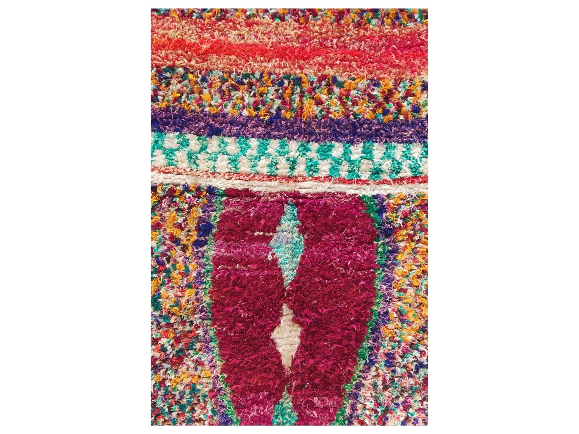Vintage Moroccan Rug - Asilah Morocco Collection Boucherouite Rugs Of Morocco