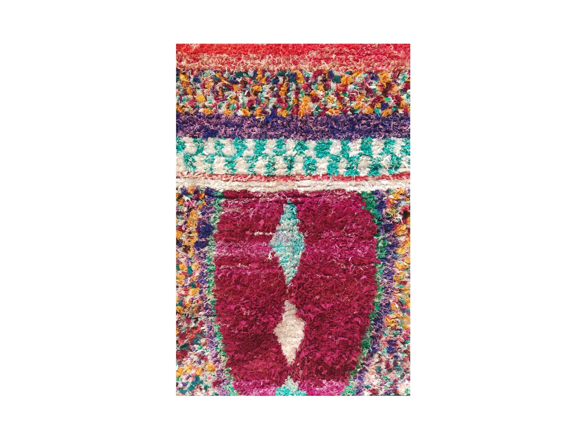 Vintage Moroccan Rug - Asilah Morocco Collection Boucherouite Rugs Of Morocco