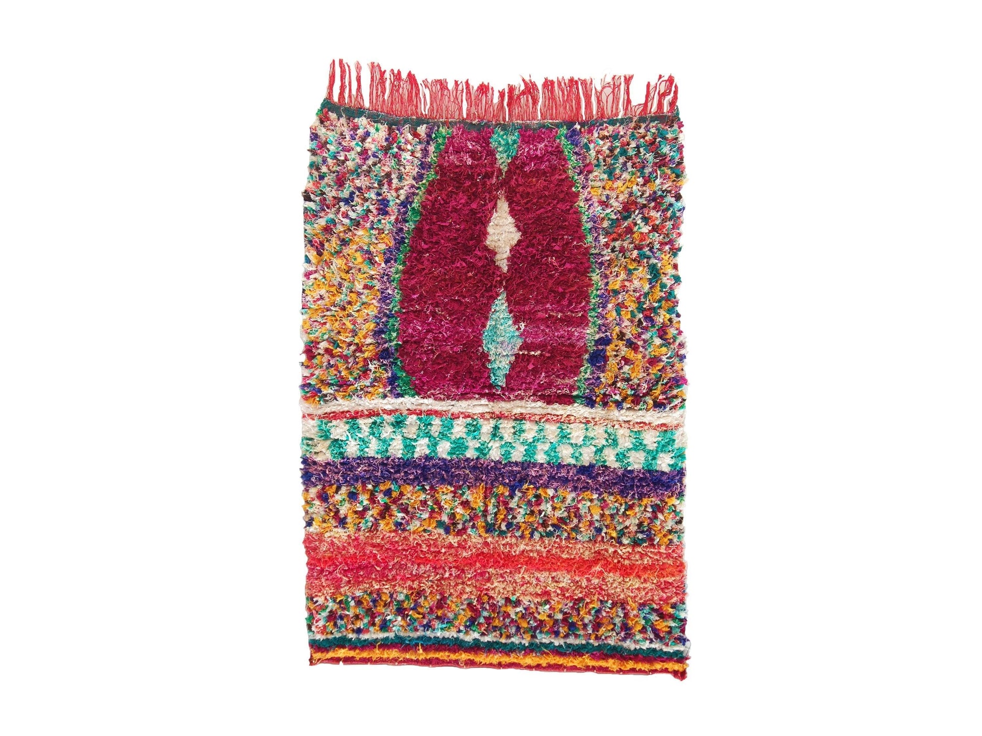 Vintage Moroccan Rug - Asilah Morocco Collection Boucherouite Rugs Of Morocco