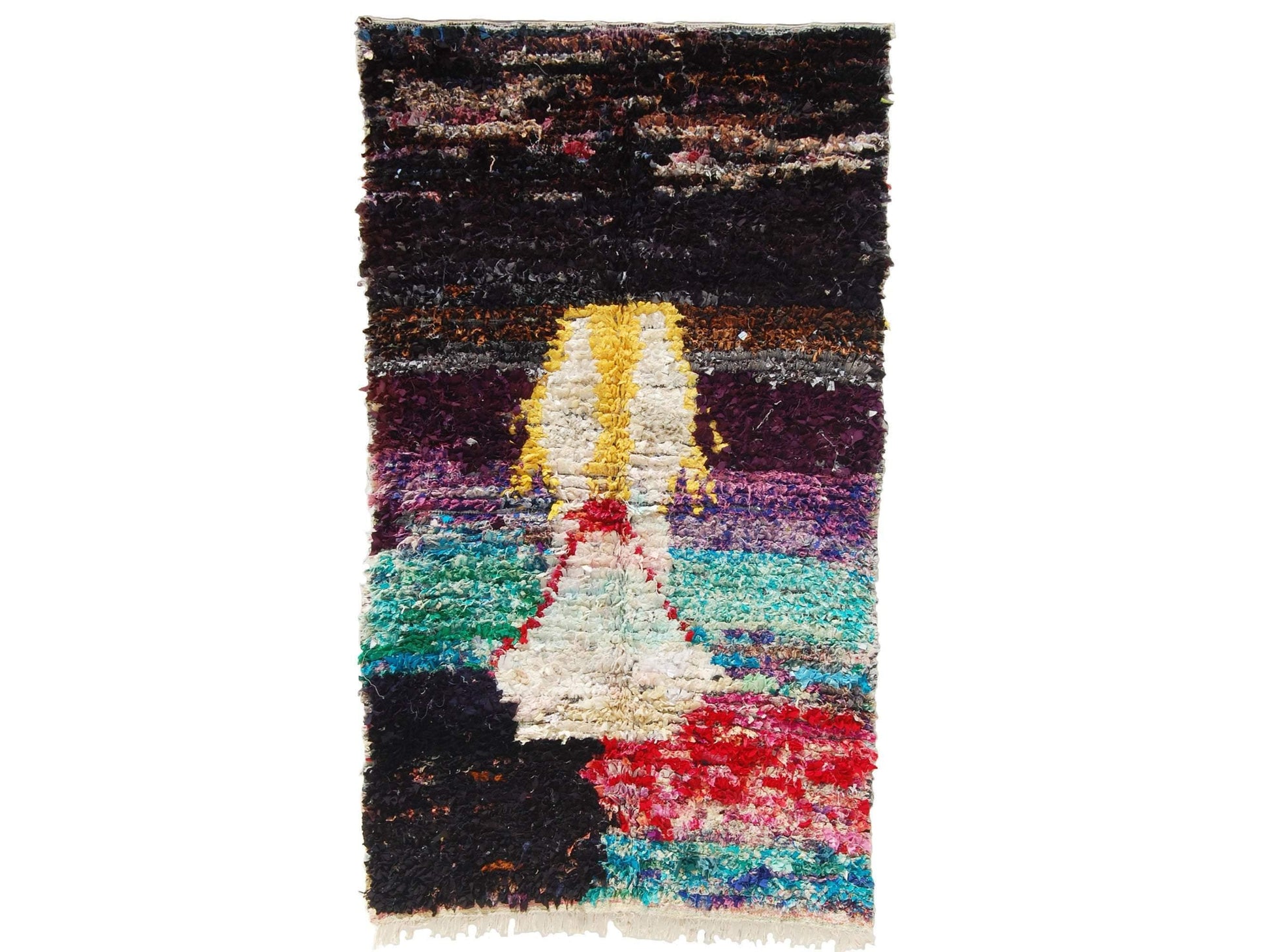 Vintage Moroccan Rug - Izenrasen Morocco Collection Boucherouite Rugs Of Morocco