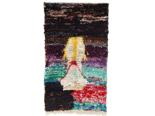 Vintage Moroccan Rug - Izenrasen Morocco Collection Boucherouite Rugs Of Morocco