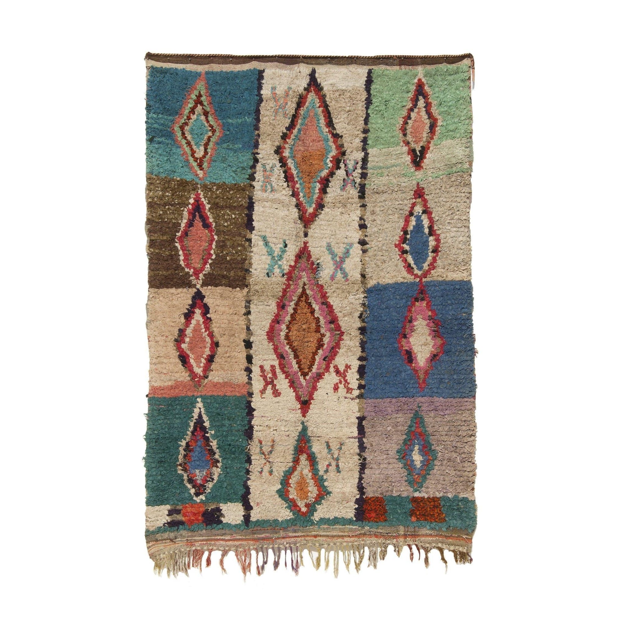 Vintage Moroccan Rug - Madi Morocco Collection Boucherouite Rugs Of Morocco