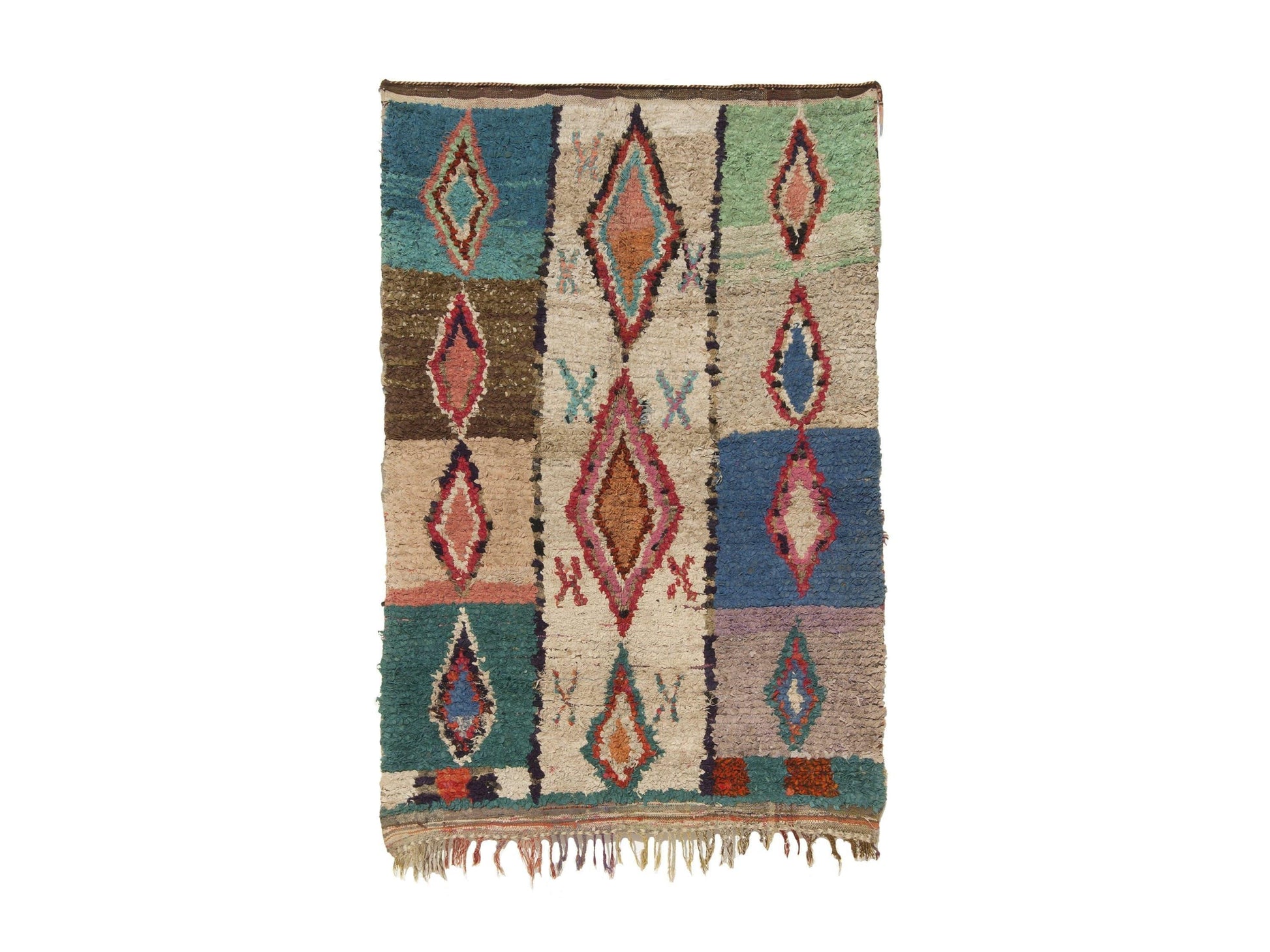 Vintage Moroccan Rug - Madi Morocco Collection Boucherouite Rugs Of Morocco