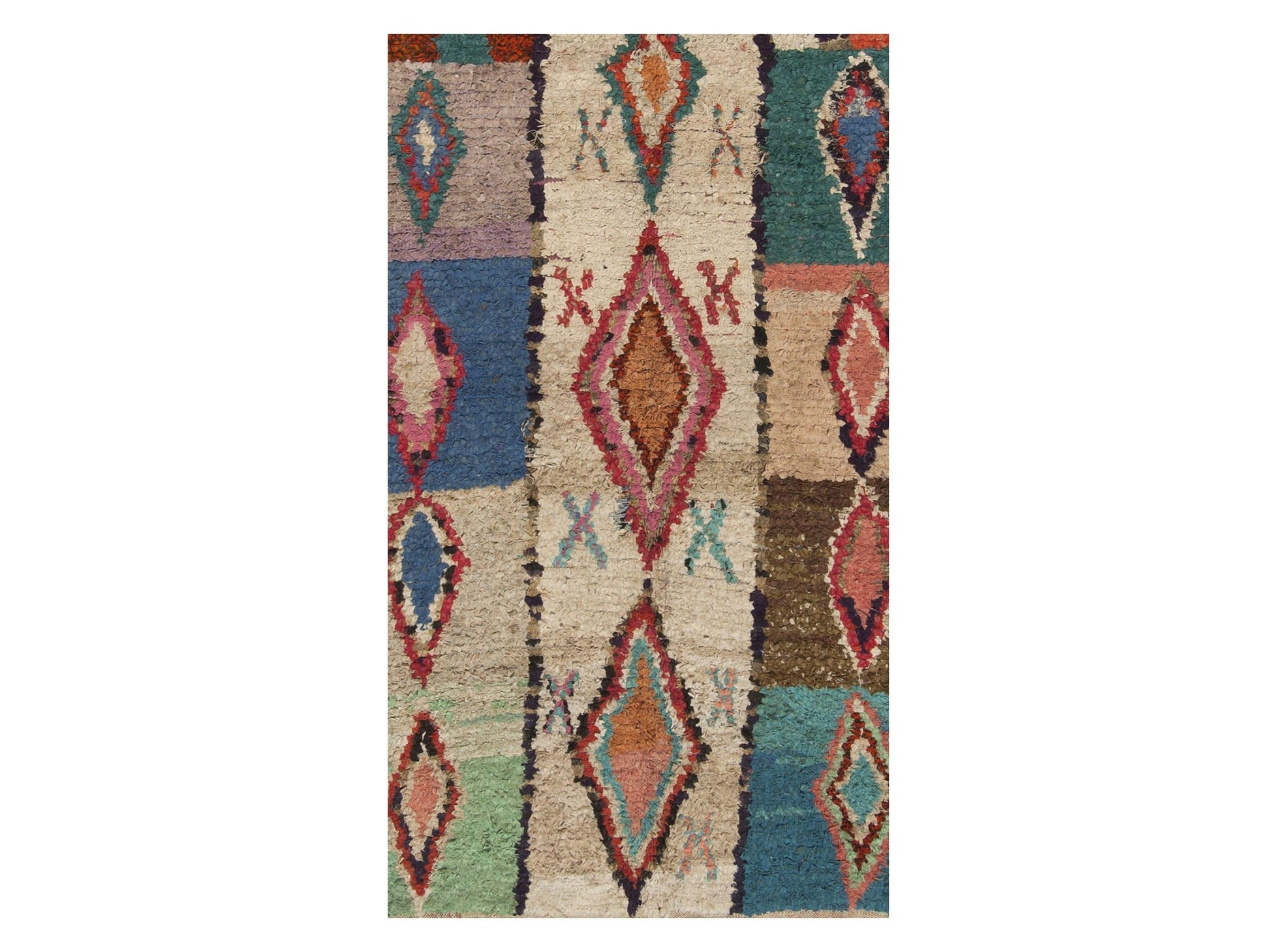 Vintage Moroccan Rug - Madi Morocco Collection Boucherouite Rugs Of Morocco