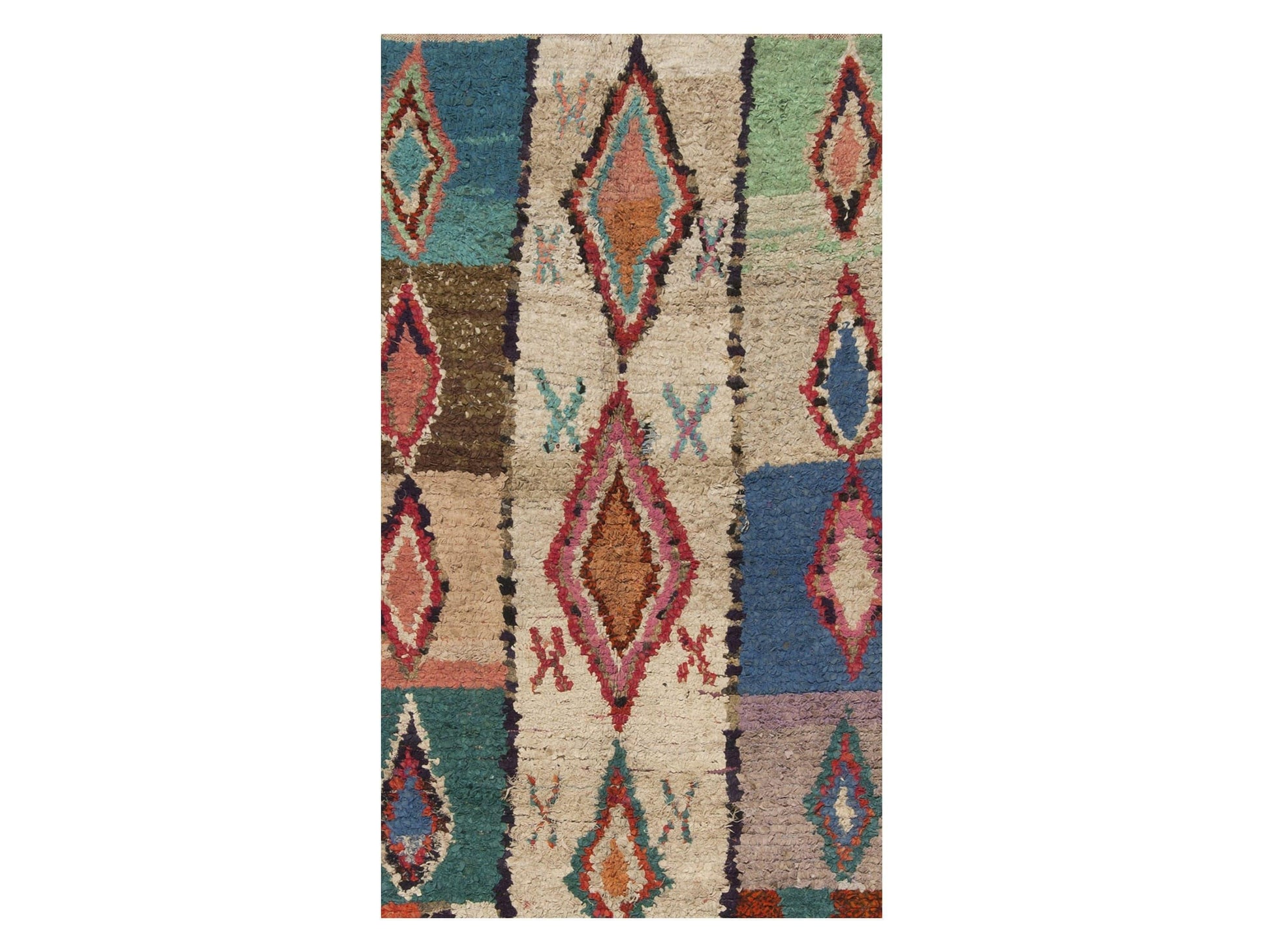 Vintage Moroccan Rug - Madi Morocco Collection Boucherouite Rugs Of Morocco