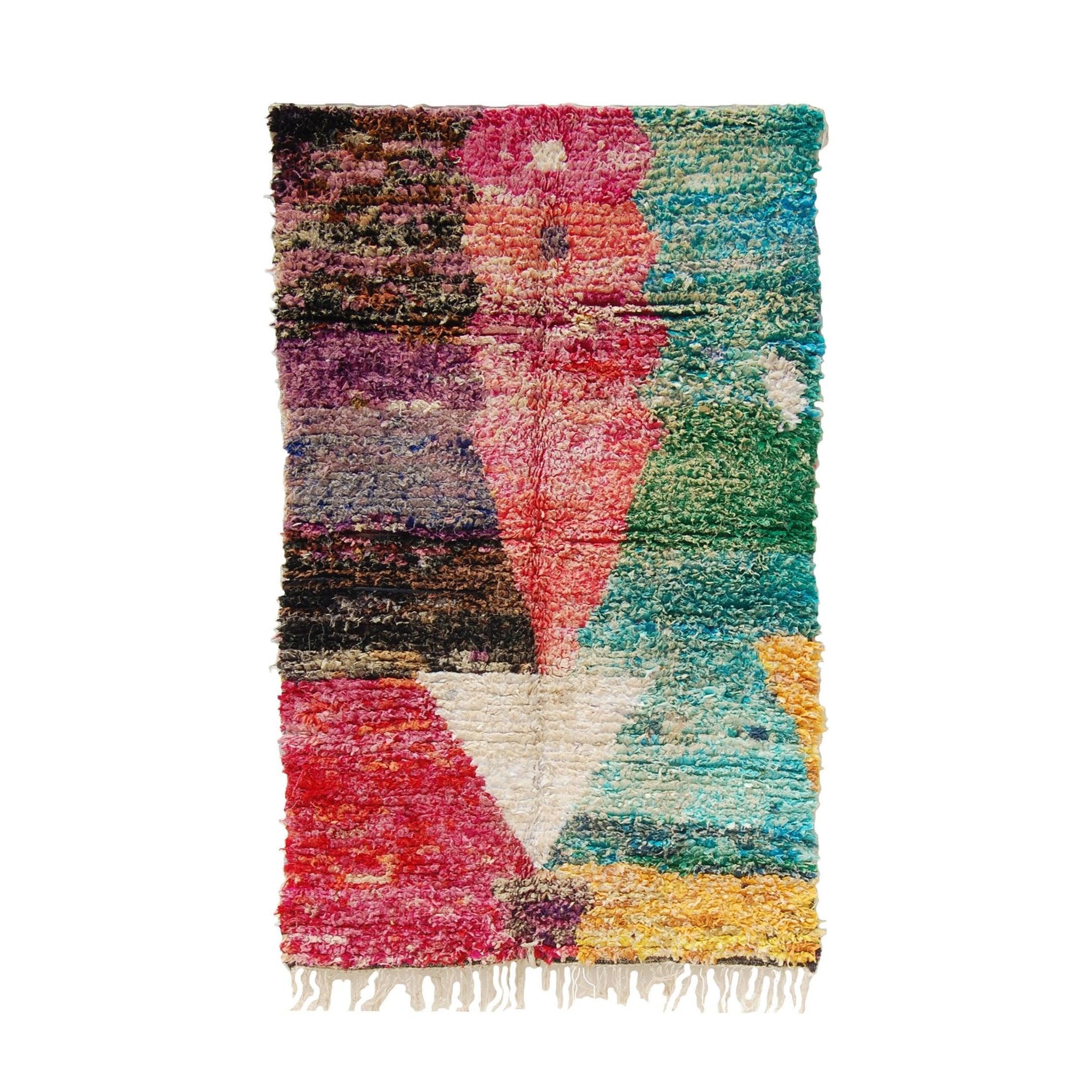 Vintage Moroccan Rug - Meddur Morocco Collection Boucherouite Rugs Of Morocco