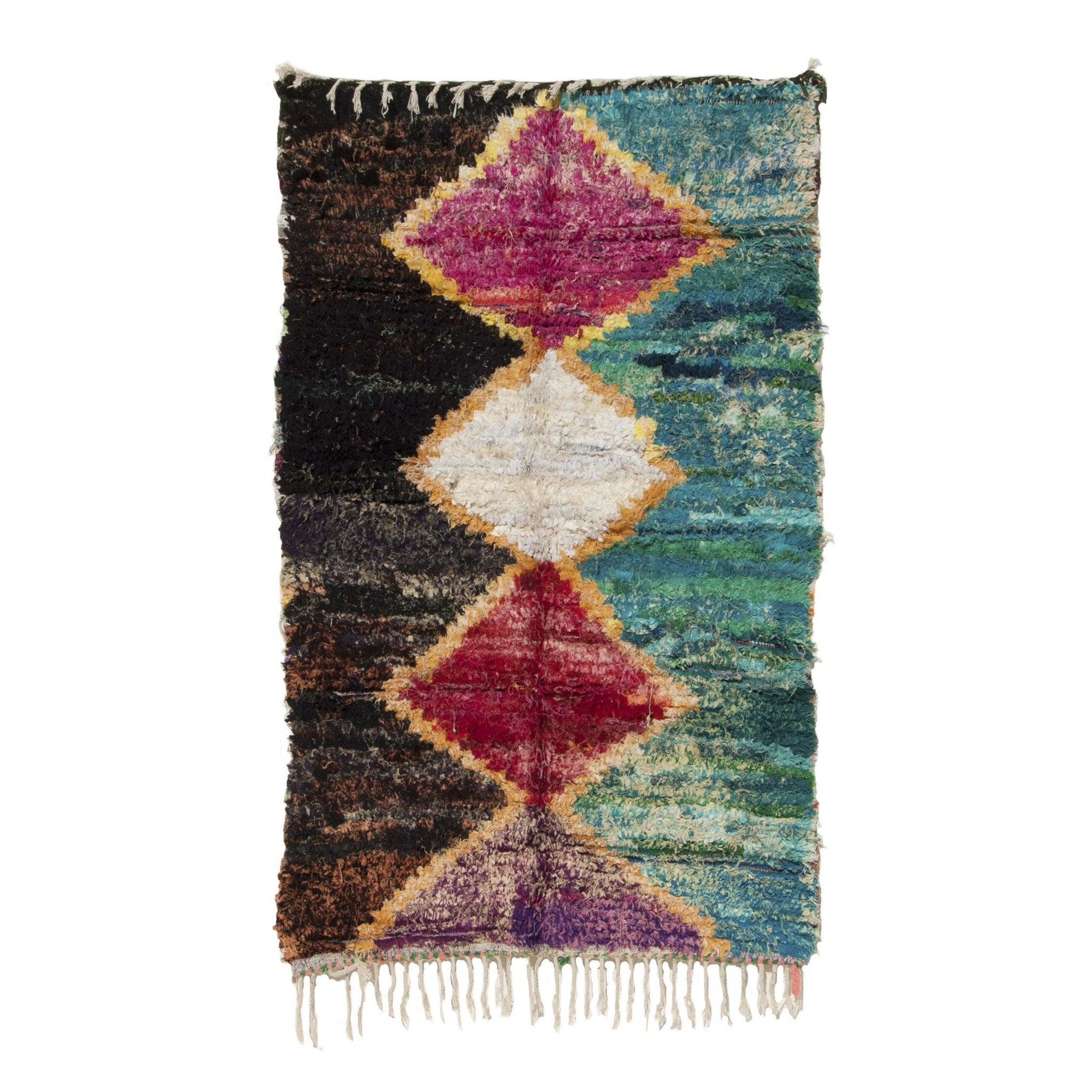 Vintage Moroccan Rug - Tamazight Morocco Collection Boucherouite Rugs Of Morocco