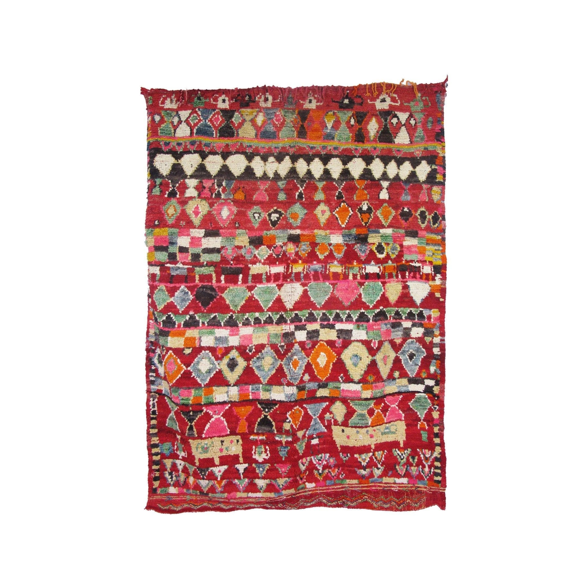 Vintage Moroccan Rug - Tamenzut Morocco Collection Boujaad Rugs Of Morocco