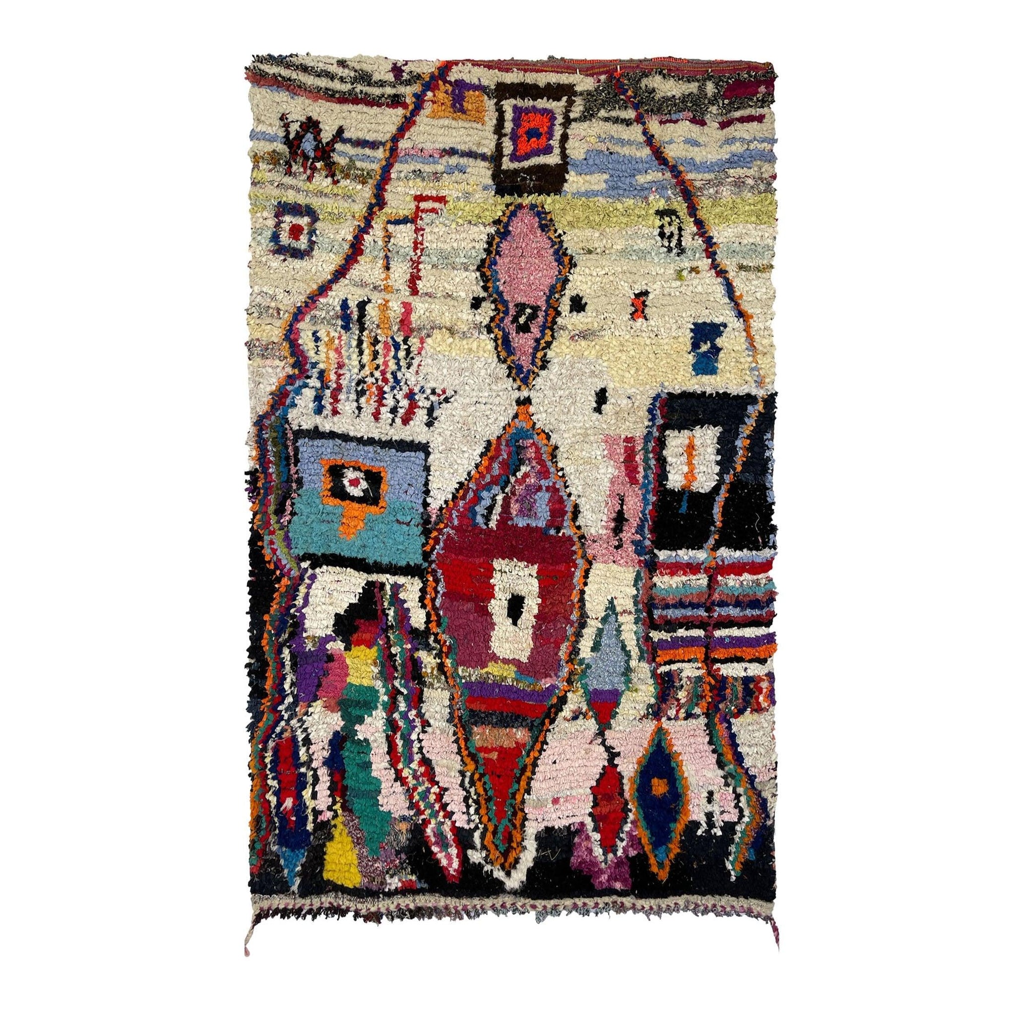 Vintage Moroccan Rug - Tharara Morocco Collection Boucherouite Rugs Of Morocco