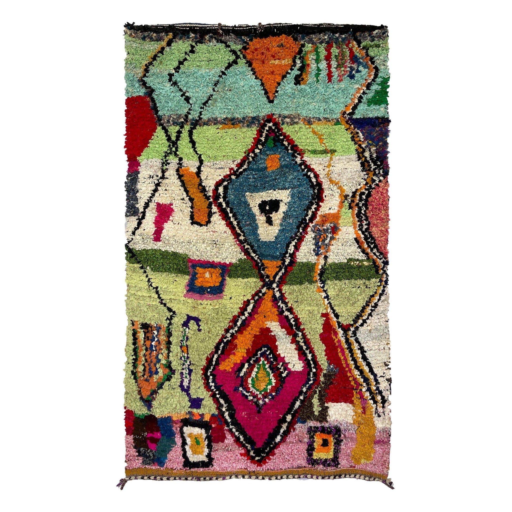Vintage Moroccan Rug - Tharari Morocco Collection Boucherouite Rugs Of Morocco